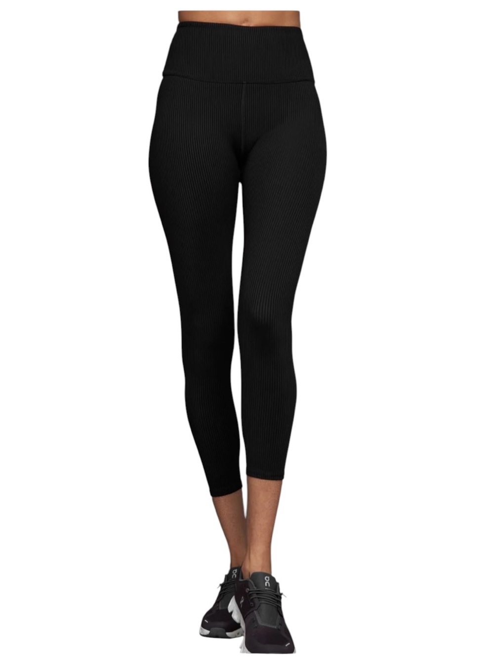 Carbon38 Black Ribbed 718 Leggings Size S High Waist Crop Textured Athleisure
